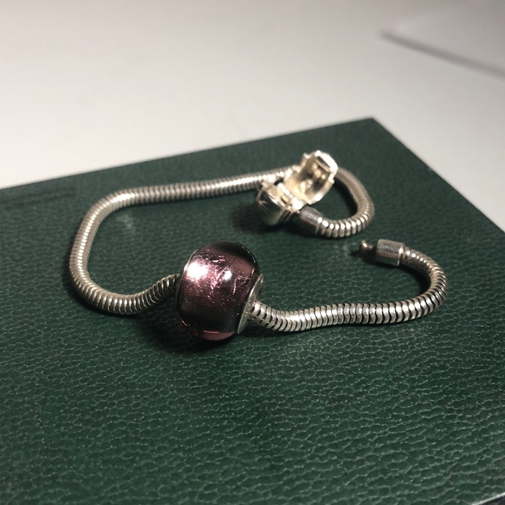 Purple Murano Italy Glass Charm